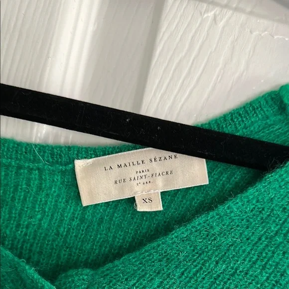 Sezane Green Cardigan Sweater Classic Knit - Picture 2 of 3
